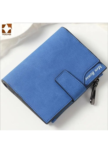 Mavi Stil Kısa Cüzdan Kadın Deri Hakiki Küçük Fermuarlı Kadın Çantası Küçük Bozuk Para Kesesi Femme Lüks Porte Feuille Bayan Cüzdanı (Yurt Dışından)