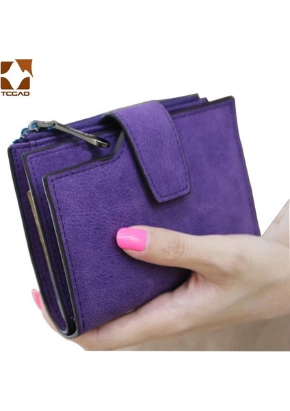 Mavi Stil Kısa Cüzdan Kadın Deri Hakiki Küçük Fermuarlı Kadın Çantası Küçük Bozuk Para Kesesi Femme Lüks Porte Feuille Bayan Cüzdanı (Yurt Dışından)