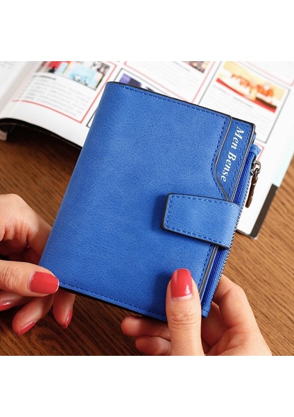 Mavi Stil Kısa Cüzdan Kadın Deri Hakiki Küçük Fermuarlı Kadın Çantası Küçük Bozuk Para Kesesi Femme Lüks Porte Feuille Bayan Cüzdanı (Yurt Dışından)