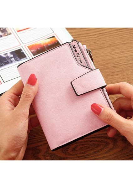 Mavi Stil Kısa Cüzdan Kadın Deri Hakiki Küçük Fermuarlı Kadın Çantası Küçük Bozuk Para Kesesi Femme Lüks Porte Feuille Bayan Cüzdanı (Yurt Dışından)