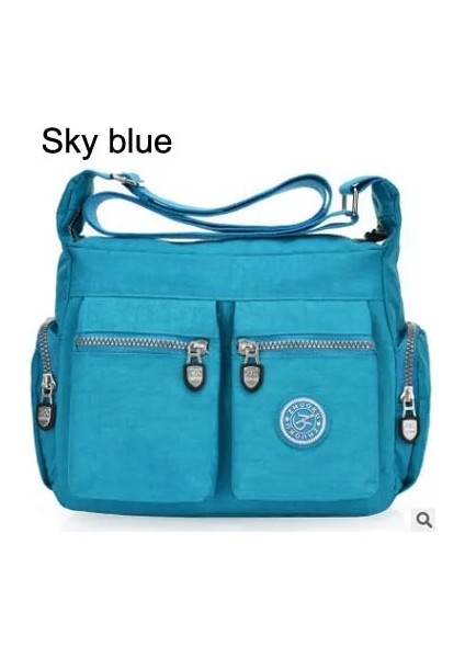 Gök Mavisi Tarzı Kadın Üst-Kolu Omuz Çantası Tasarımcı Çanta Ünlü Naylon Kadın Günlük Alışveriş Tote Hobos Crossbody Çanta Messenger Çanta (Yurt Dışından)