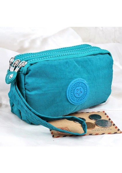 Mor Tarzı 3 Fermuarlı Bayan Çantalar Kadın Cüzdanları Debriyaj Bozuk Para Cüzdanı Kartları Anahtarlar Para Çantaları Tuval Kısa Kadın Kız Cüzdanı Çantalar Burse (Yurt Dışından) fırsatları