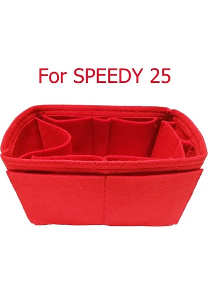 Hızlı 25 Kırmızı Stil Speedy Keçe Kumaş Ekleme Çanta Organizatör Makyaj Çanta Organizatör Seyahat Iç Çanta Taşınabilir Kozmetik Çantaları Asla Dolu (Yurt Dışından)