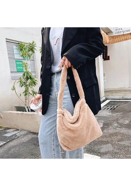 Siyah Kalp Stili Xslıng Peluş Leopar Baskı Koltukaltı Çanta Kadın Aşk Kalp Omuz Çantası Moda Bayanlar Sonbahar Kış Büyük Kapasiteli Tote Çanta (Yurt Dışından) indirimleri