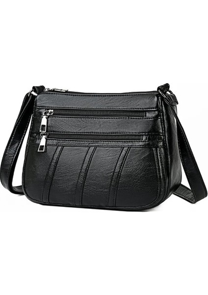 Bir Stil Women Leather Shoulder Bag Multi-Pocket Mother Female Zipper Crossbody Handbags Fashion Exquisite Shopping Bag (Yurt Dışından) modelleri