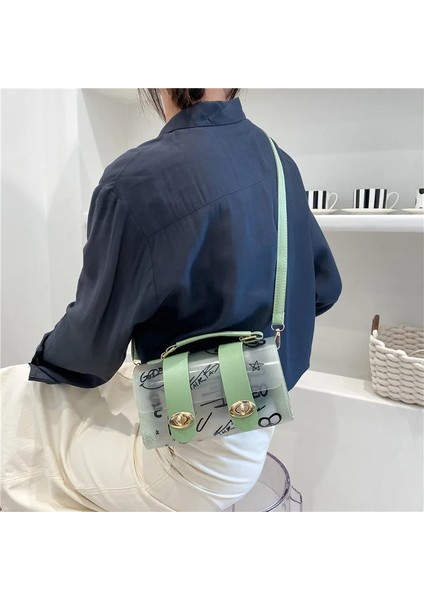 Yeşil Stil 2022 Yeni Kadın Omuz Çantası Pvc Şeffaf Grafiti Messenger Kadın Çanta Küçük Tasarımcı Çanta Çanta Kadınlar Için Crossbody Çanta (Yurt Dışından) modelleri