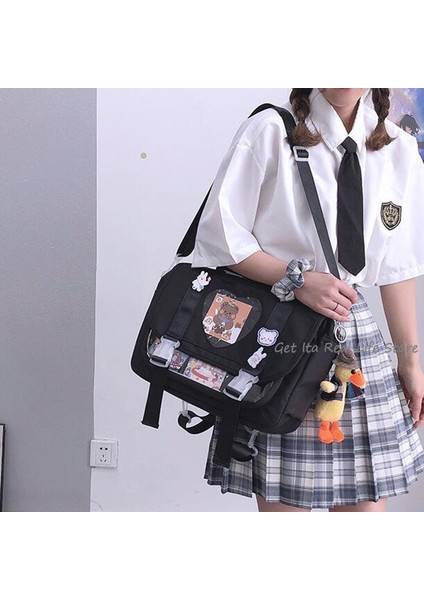 Küçük-Beyaz Tarzı Çapraz Askılı Çanta Kadın Kawaii Sırt Çantası Okul Için Temizle Cep Japon Harajuku Kız Omuz Çantası Sevimli Kawaii Kalp Ita Çanta Anime H226 (Yurt Dışından) fırsatları
