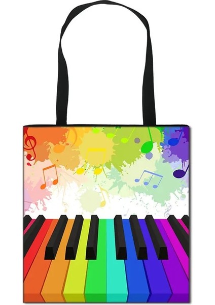 STDMUSICP09 Stili 34CMX34CM Piyano Müzik Not Baskı Tote Çanta Moda Kadın Çanta Kız Seyahat Bayanlar Için Omuz Saklama Torbaları Alışveriş Çantası (Yurt Dışından)