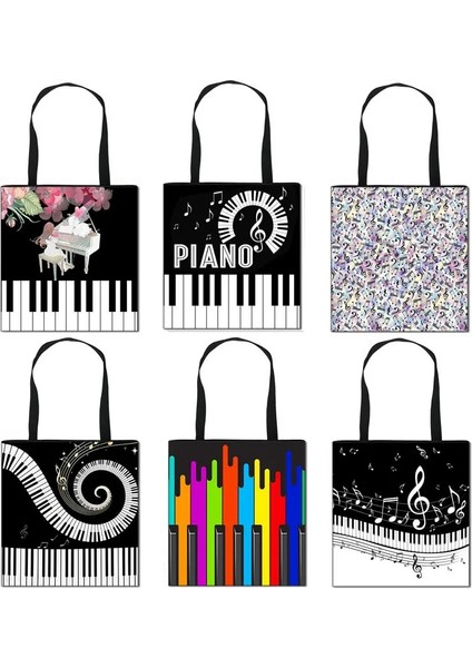 STDMUSICP09 Stili 34CMX34CM Piyano Müzik Not Baskı Tote Çanta Moda Kadın Çanta Kız Seyahat Bayanlar Için Omuz Saklama Torbaları Alışveriş Çantası (Yurt Dışından) fiyatları