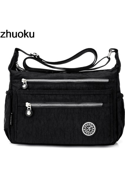 Kensen Shop Siyah Stil Kadın Postacı Çantaları Mini Bayan Naylon Çanta Omuz Çantası Kadın Tote Çanta Bolsas Feminina Crossbody Çanta (Yurt Dışından)