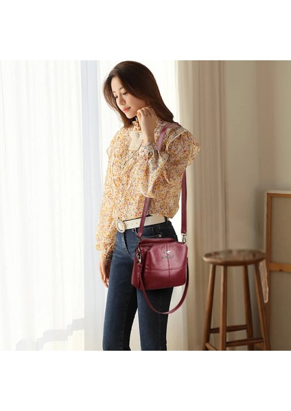 3 Katman Gri Stili Yüksek Li Yumuşak Pu Deri Omuz Crossbody Çanta Wome Için Yeni Lüks Çanta Kadın Çanta Tasarımcısı Messenger Çanta Kesesi (Yurt Dışından) fırsatları