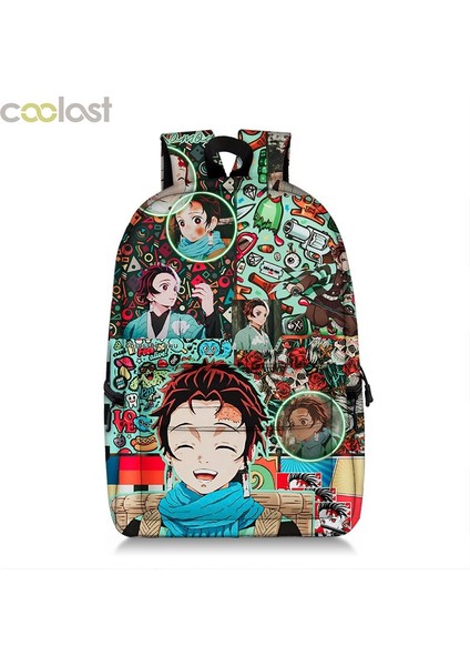17QYHGUIMEIS08 Stili Sıcak Anime Demon Slayer Sırt Çantası Su Geçirmez Öğrenci Okul Çantaları Erkek Kız Okul Çantası Cosplay Seyahat Çantası Sırt Çantası Moda (Yurt Dışından)