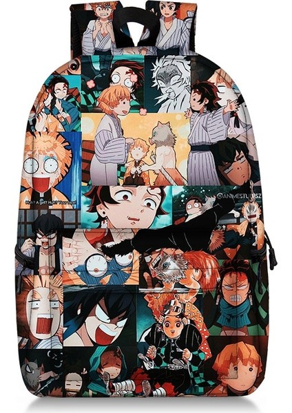 17QYHGUIMEIS08 Stili Sıcak Anime Demon Slayer Sırt Çantası Su Geçirmez Öğrenci Okul Çantaları Erkek Kız Okul Çantası Cosplay Seyahat Çantası Sırt Çantası Moda (Yurt Dışından)