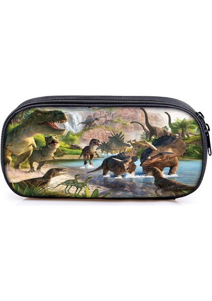 QBBLONG34 Stili Canavar Dinozor Baskı Kozmetik Kutuları Kalem Kutusu Erkek Kız T. Rex Kalem Çantaları Çocuk Okul Çantası Kırtasiye Çantası Hediye (Yurt Dışından) fırsatları