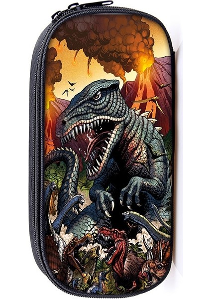 QBBLONG34 Stili Canavar Dinozor Baskı Kozmetik Kutuları Kalem Kutusu Erkek Kız T. Rex Kalem Çantaları Çocuk Okul Çantası Kırtasiye Çantası Hediye (Yurt Dışından) indirimleri