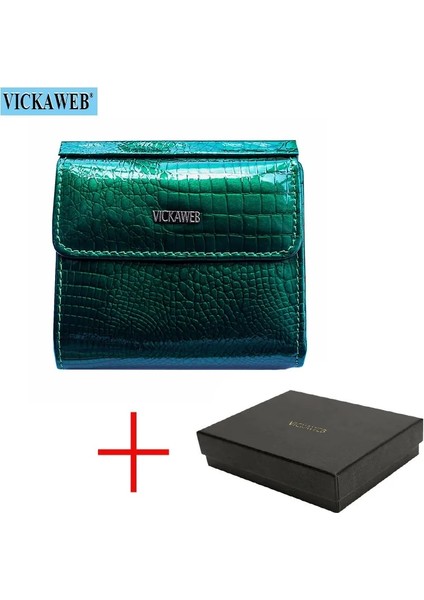 Yeşil ve Kutu Stili Vıckaweb Mini Cüzdan Kadın Hakiki Deri Cüzdan Moda Timsah Çile Kısa Cüzdan Kadın Küçük Kadın Cüzdan ve Çantalar 209 (Yurt Dışından)