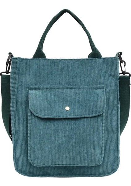 Kahverengi Tarzı Kadife Omuzdan Askili Çanta Сумка Женская Kadın Vintage Alışveriş Çantaları Kızlar Öğrenci Sırt Çantası Çanta Rahat Tote Dış Cep ile (Yurt Dışından) fırsatları