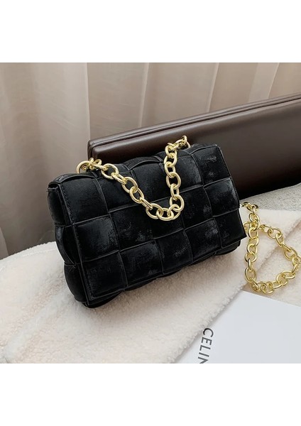 Yeşil Stil 25X7X17CM Moda Zinciri Örgülü Buzlu Taşınabilir Kare Çanta Pu Moda Lüks Tasarımcı Omuz Messenger Çanta Doku Kadın Çantası (Yurt Dışından) indirimleri
