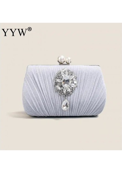 Şampanya Tarzı 2023 Yeni Kadın Elmas Çiçek Debriyaj Çanta Düğün Akşam Çantalar Taklidi Zincir Omuz Çantaları Ipek Parti Çanta Lüks Manşonlar (Yurt Dışından) fırsatları