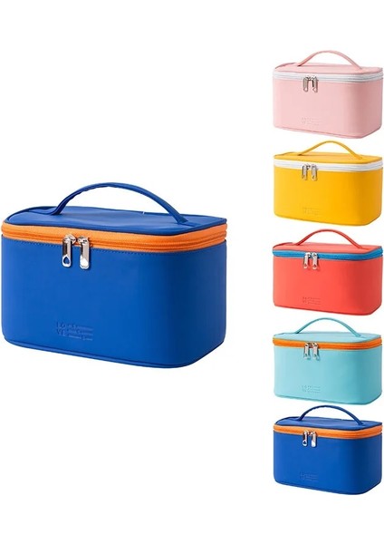 Mavi Stil Kadın Kozmetik Çantası Makyaj Organizatör Seyahat Makyaj Malzemeleri Organizatör Fermuar Makyaj Çantası Kılıfı Tuvalet Seti Çanta (Yurt Dışından)