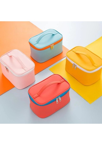 Mavi Stil Kadın Kozmetik Çantası Makyaj Organizatör Seyahat Makyaj Malzemeleri Organizatör Fermuar Makyaj Çantası Kılıfı Tuvalet Seti Çanta (Yurt Dışından) fiyatları