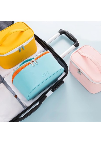 Mavi Stil Kadın Kozmetik Çantası Makyaj Organizatör Seyahat Makyaj Malzemeleri Organizatör Fermuar Makyaj Çantası Kılıfı Tuvalet Seti Çanta (Yurt Dışından) indirimleri