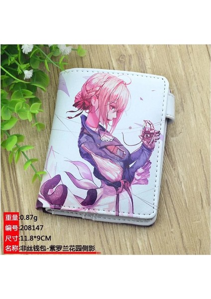 Menekşe Evergarden-2 Tarzı Anime Violet Evergarden Sentetik Deri Cüzdan Kart Sahibinin Kısa Bozuk Para Cüzdanı (Yurt Dışından)