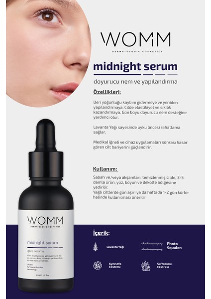Gece Bakım Serumu, Doyurucu Nem, Yapılandırma, Cilt Onarıcı ve Yenileyici, 30 ml indirimleri