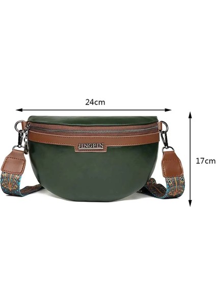 B-Yeşil Tarzı Moda Taklidi Bel Kemeri Çantası Omuz Crossbody Pu Deri Göğüs Telefon Paketi (Yurt Dışından)