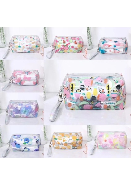 Karpuz Tarzı Çilek Kelebek Meyve Baskı Temizle Makyaj Çantası Moda Şeffaf Seyahat Moda Yıkama Saklama Torbaları Kadın Pvc Kozmetik Çantası (Yurt Dışından) fiyatları