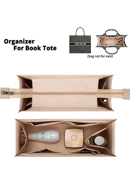Küçük Stil Kitap Çantası Için Kadın Çanta Organizatör Ekleme, Fermuarlı Yumuşak Naylon Iç Çantalar Kapak, Kadın Çanta Astar Şekillendirici Depolama 2 Stil (Yurt Dışından) modelleri