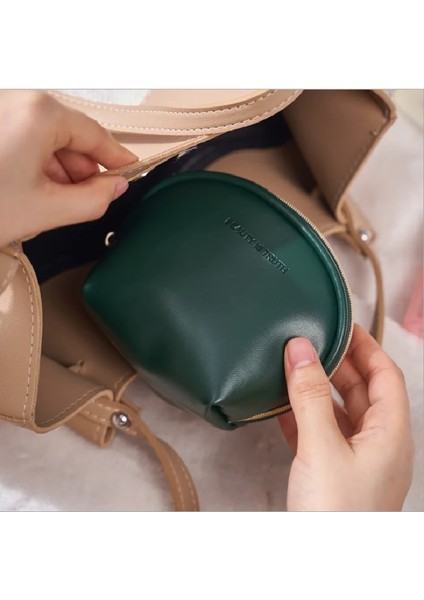 Yeşil Tarzı Kadın Kozmetik Çantaları Pu Kozmetik Çantası Çok Fonksiyonlu Mini Bozuk Para Cüzdanı Pu Deri Katı Fermuar Ruj Makyaj Çantaları Сумка Женская (Yurt Dışından) fiyatları