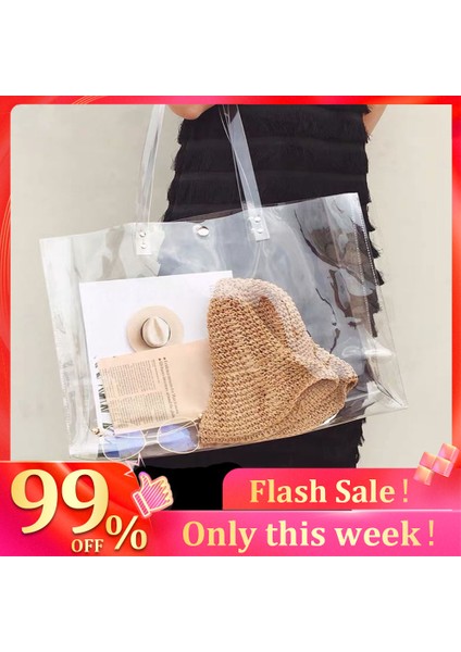 Kırmızı Stil Pvc Şeffaf Çanta Rahat Kadın Büyük Kapasiteli Alışveriş Omuz Çantaları Taşınabilir Yaz Lucid Plaj Tote Bolsas Kadınlar Için (Yurt Dışından) modelleri