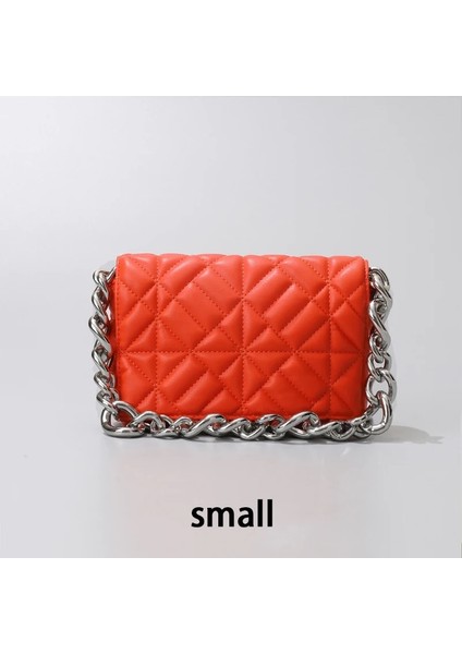 Gümüş Tarzı Plastik Zincir Kadınlar Için Moda Tasarım Omuz Çantası Pu Deri Crossbody Çanta Bayan Küçük Çanta Çanta Tasarım Messenger Çanta Küçük Flap (Yurt Dışından)