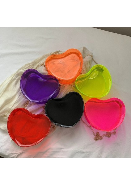 Altın Tarzı Kızlar Crossbody Çanta Aşk Kalp Şeklinde Şeffaf Omuz Çantaları Kadın Satchel Çanta Messenger Çanta Bayanlar Hobo Alışveriş Çantası (Yurt Dışından) fiyatları