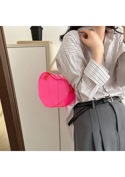 Altın Tarzı Kızlar Crossbody Çanta Aşk Kalp Şeklinde Şeffaf Omuz Çantaları Kadın Satchel Çanta Messenger Çanta Bayanlar Hobo Alışveriş Çantası (Yurt Dışından) modelleri