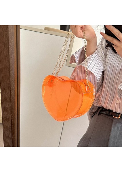 Altın Tarzı Kızlar Crossbody Çanta Aşk Kalp Şeklinde Şeffaf Omuz Çantaları Kadın Satchel Çanta Messenger Çanta Bayanlar Hobo Alışveriş Çantası (Yurt Dışından) fırsatları