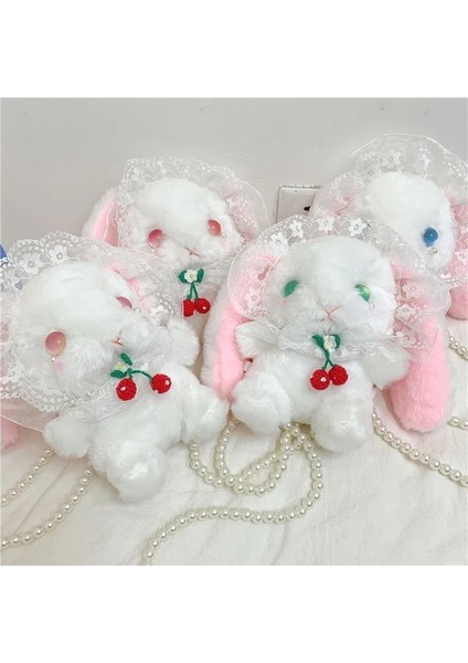Mor Kurdele Stili Lolita Tarzı Tavşan Omuz Çantaları Kızlar Için Cosplay Kabarık Hayvan Çantaları Inci Zincirler Kadın Messenger Çanta Mini Çanta (Yurt Dışından) modelleri