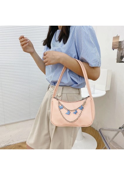 No.1 Stili Ins Trend Kadın Kelebek Zincir Çanta Retro Koltukaltı Çanta Pu Deri Omuz Kadın Çanta Bayanlar Seyahat Çantalar Küçük Çanta Çanta (Yurt Dışından) modelleri