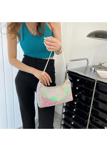 Çok Renkli Stil Moda Payet Tote Çanta Trendy Koltuk Altı Çanta Omuz Çantası Çanta Crossbody Çanta (Yurt Dışından) indirimleri
