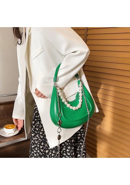 Koyu Haki Stili 15CM5CM13CM Basit Katı Pu Omuz Çantası Kadın Yaz Lüks Tasarımcı Çanta Kadın Moda Rahat Koltukaltı Omuz Çantaları Bayanlar (Yurt Dışından) fiyatları