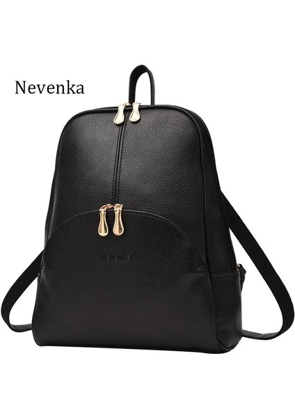 Siyah Stil Nevenka Kadın Sırt Çantası Deri Sırt Çantaları Softback Çantalar Isim Çantası Tiki Tarzı Çanta Günlük Sırt Çantaları Gençler Sırt Çantası Kesesi (Yurt Dışından)