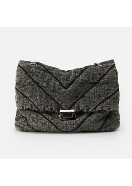 Kahverengi-Büyük Stil Denim Kadın Çantası Kapitone Kadın Çanta Katı Moda Kadın Omuz Çantası Metal Zincir Bayan Kılıfları Wome Için Flap Bayan Çantaları (Yurt Dışından) fırsatları