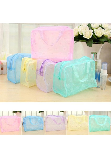 Sarı Stil 5 Renk Su Geçirmez Pvc Kozmetik Saklama Çantası Kadın Şeffaf Organizatör Makyaj Çantası Sıkıştırma Seyahat Banyo Çantaları (Yurt Dışından) fırsatları