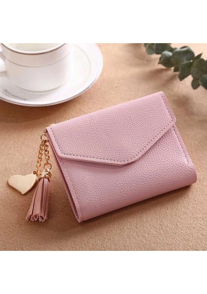 Mor Tarzı Kadın Cüzdanı Sevimli Öğrenci Püskül Kolye Kısa Cüzdan Trendi Küçük Moda Pu Cüzdan Oin Çanta Bayanlar Kadınlar Için Kart Çantası (Yurt Dışından) fiyatları