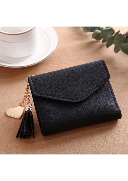 Mor Tarzı Kadın Cüzdanı Sevimli Öğrenci Püskül Kolye Kısa Cüzdan Trendi Küçük Moda Pu Cüzdan Oin Çanta Bayanlar Kadınlar Için Kart Çantası (Yurt Dışından) fırsatları
