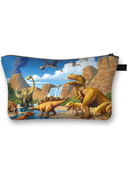 SHZBLONG45CW Tarzı 22X18X13,5CM Karikatür Dinozor Kozmetik Durumda Kadın Makyaj Seyahat Çantaları Bayan Kozmetik Çantası Kızlar Kawaii Makyaj Organizatör Kutusu Neceser Maquillaje (Yurt Dışından) fırsatları