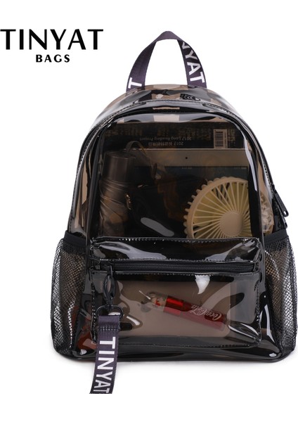 T9059 Gri Stil 32X29X14CM Tıntat Moda Temizle Pvc Kadın Sırt Çantası Yeni Trend Şeffaf Katı Sırt Çantası Seyahat Okul Sırt Çantası Kızlar Için Çocuk Mochila (Yurt Dışından) fiyatları