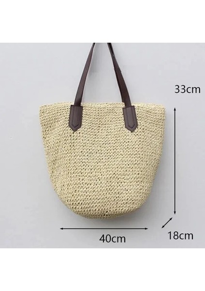 No.25 Tarzı Gusure Dokuma Kamış Örgü Çanta Yuvarlak Hasır Omuz Çantası Küçük Plaj Çantaları Kadın Yaz Hollow El Yapımı Messenger Crossbody Çanta (Yurt Dışından)