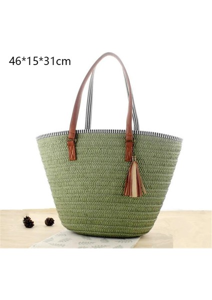 No.30 Tarzı Gusure Dokuma Kamış Örgü Çanta Yuvarlak Hasır Omuz Çantası Küçük Plaj Çantaları Kadın Yaz Hollow El Yapımı Messenger Crossbody Çanta (Yurt Dışından)